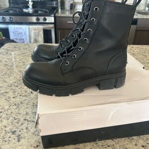 Aqua College London Black Moto Boots